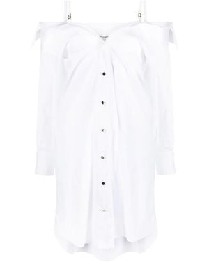 Blugirl Blumarine Off-Shoulder Shirt Dress - White