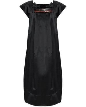 Marni Belted-Detail Pleated Midi Dress - Black