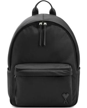 Ami Paris Nylon Backpack - Black
