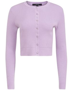 Toccin Zoe Classic Cropped Cardigan - Purple