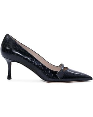 N°21 Crocodile-Embossed Leather Court Shoes - Blue