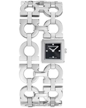 Ferragamo Double Gancini 19Mm Watch - White