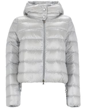 Herno Quilted Hooded Jacket - Grey
