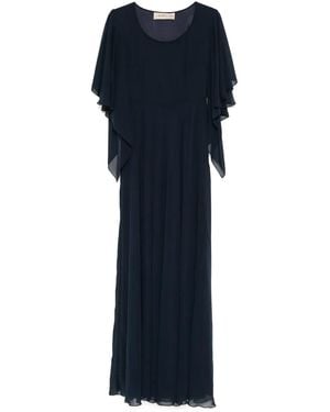 Blanca Vita Geplooide Maxi-Jurk - Blauw