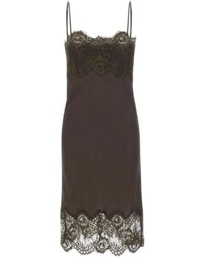 Herskind Vestido Festoneado Con Ribete De Encaje - Blanco