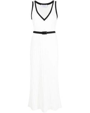 Viktor & Rolf Contrasting-Trim Ribbed-Knit Dress - White