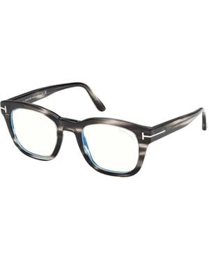 Tom Ford ストライプ スクエア眼鏡フレーム - グレー