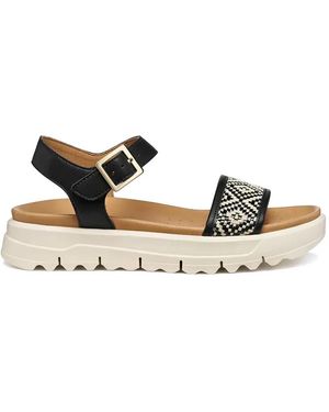 Geox Xand 2.1S Geometric-Pattern Buckled Sandals - Black