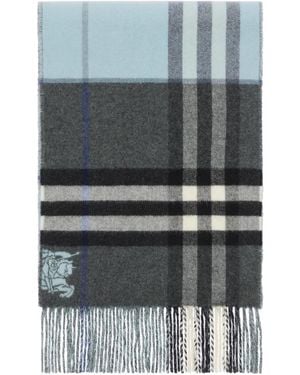 Burberry Contrast Check Cashmere Scarf - Grey