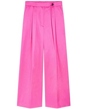 Dries Van Noten Button Pleated Wide Palazzo Pants - Pink