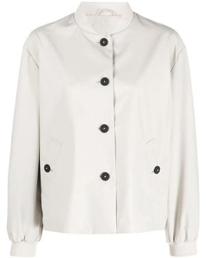 Save The Duck Logo-Print Bomber Jacket - Natural