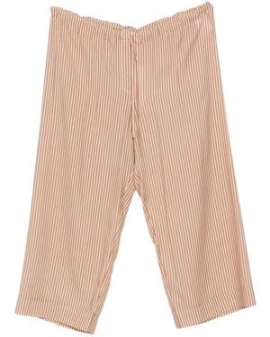 Magda Butrym Vertical-Stripe Drawstring-Waist Pants - White