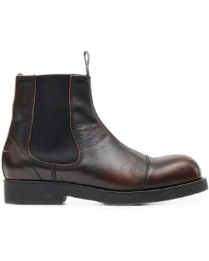 MM6 by Maison Margiela Brushed Leather Chelsea Boots - Black