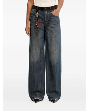 Miss Sixty Jean Droit À Design Patchwork - Gray