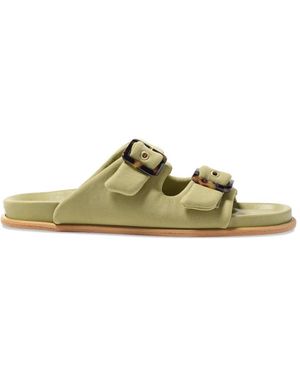 Eres Izia Buckle Mules - Green