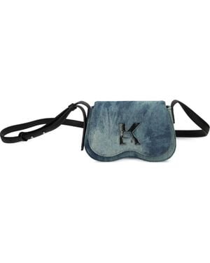 Karl Lagerfeld Tie-Dye Denim Crossbody Bag - Blue