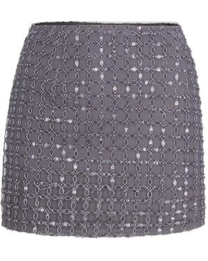 ROTATE BIRGER CHRISTENSEN Sequin-Embellished Mini Skirt - Grey