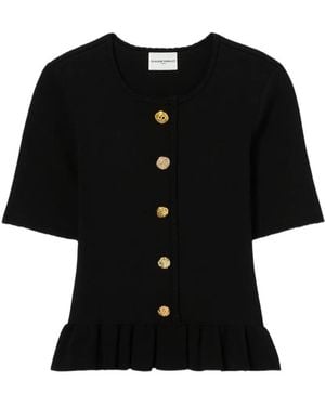 Claudie Pierlot Round Neck Knitted Top - Black