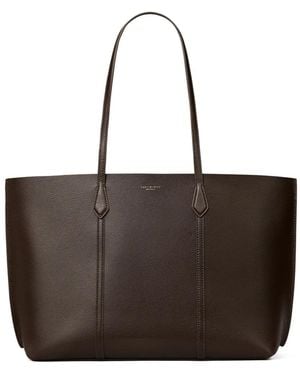 Tory Burch Perry Pebbled-Leather Tote Bag - Brown