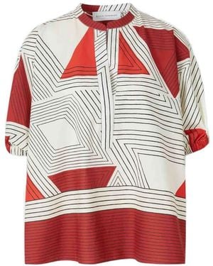 Silvia Tcherassi Geometric-Pattern Blouse - Red