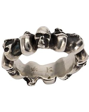 Werkstatt:münchen Multi Skull Ring - White