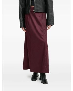 Aeron Satin-Panelled Maxi Skirt - Purple
