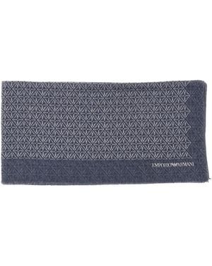 Emporio Armani Schal Mit Logo-Muster - Blau