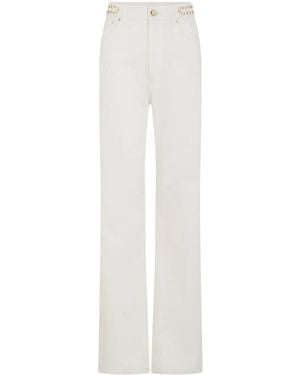 Rabanne Vaqueros Acampanados Con Apliques - Blanco
