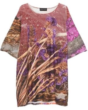 BARBARA BOLOGNA Printed Perforated T-Shirt - Pink