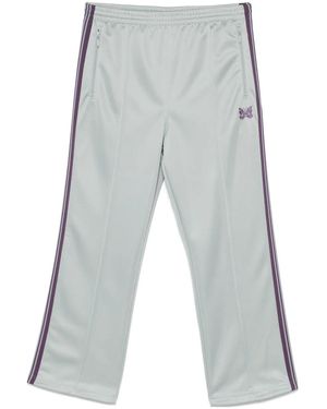 Needles Butterfly-Embroidered Track Trousers - Grey