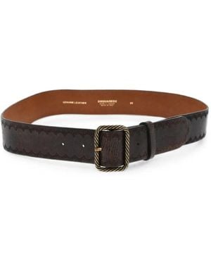 DSquared² Embossed Decorative-Motif Belt - Brown
