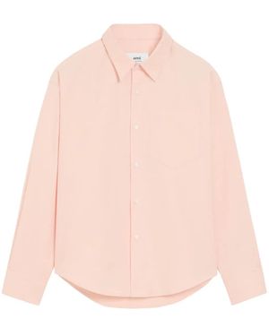 Ami Paris Ami De Coeur Cotton Boxy Shirt - Pink