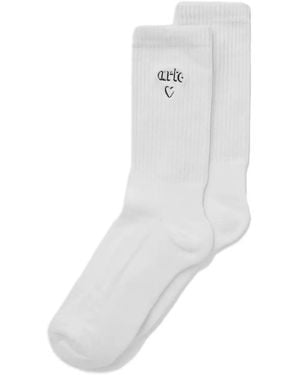 Arte' Calcetines con logo y corazón - Blanco