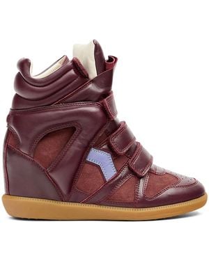 Isabel Marant Bekett High-Top Wedge Trainers - Purple