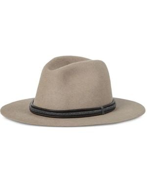 Brunello Cucinelli Wide-Brim Fedora - Grey