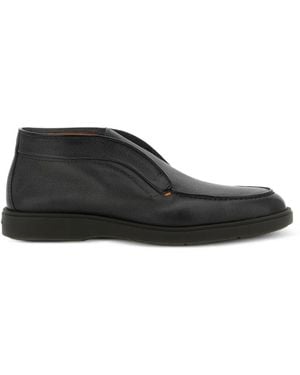 Santoni Bottines Digits En Cuir Martelé - Noir