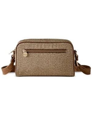 Borbonese Pebbled-Pattern Shoulder Bag - Brown