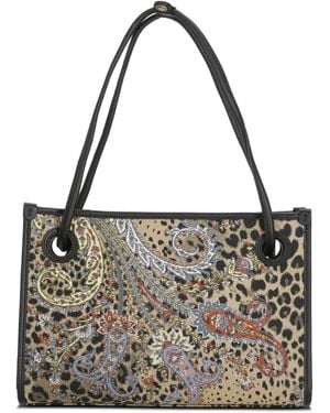 Etro Paisley-Print Shoulder Bag - White