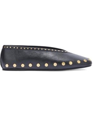 Ganni Studded Ballet Flats - White