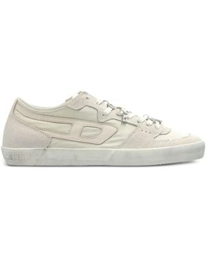 DIESEL S-Leroji D-1 Low Letters-Detail Suede Low-Top Trainers - White
