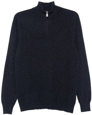 Fedeli Pullover Mit Zickzackmuster Und Reißverschluss - Blau