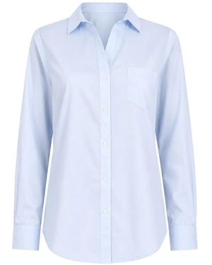 Pharaoh Layla Button-Down Cotton Shirt - Blue