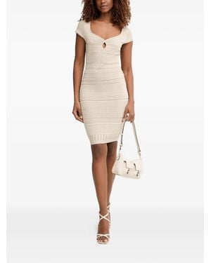 Guess Michelle Cut-Out Pointelle-Knit Mini Dress - Natural