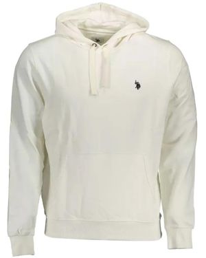 U.S. POLO ASSN. Logo-Embroidered Drawstring Hoodie - White