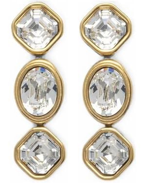 Guess Mamounia Crystal-Embellished Drop Earrings - White
