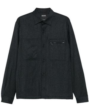 ZEGNA Buttoned Pocket Shirt - Black