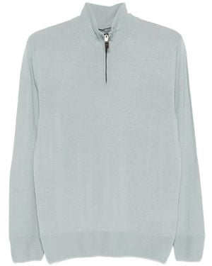 Canali Pull À Col Zippé - Grey