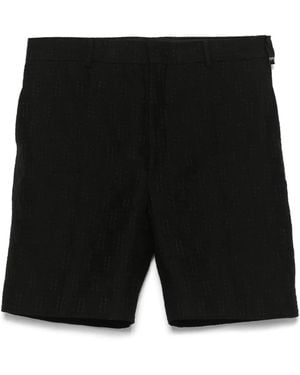 Fendi Ff-Jacquard Bermudas Shorts - Black