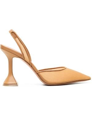 AMINA MUADDI Holli Mesh Slingback Court Shoes - Metallic