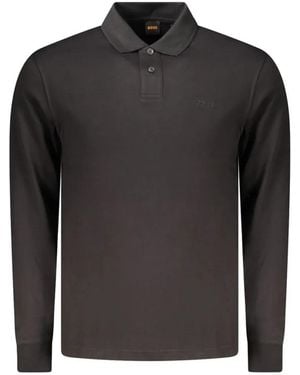 BOSS Long-Sleeved Polo Shirt - Black